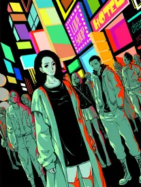 热血少年漫网点渐变壁纸
